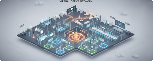 Zyra spatial map interface showing a virtual building