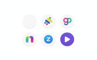Cluster of remote work app icons