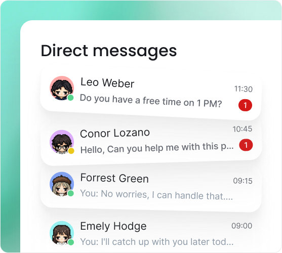 Direct message conversation preview
